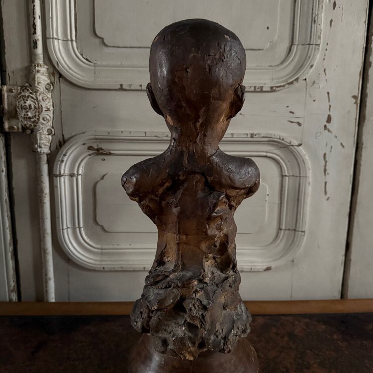 Sculpture en terre cuite atelier Charles Filleul enfant en buste XXe