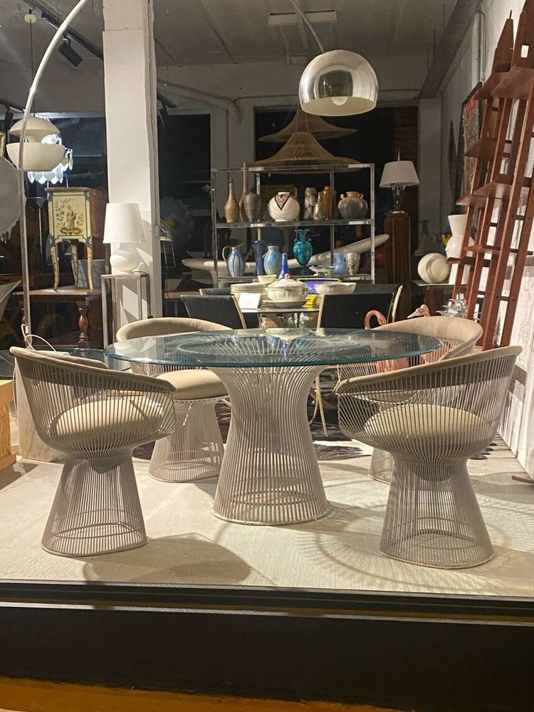 Warren Platner Tisch und 4 Sessel Set Knoll Edition