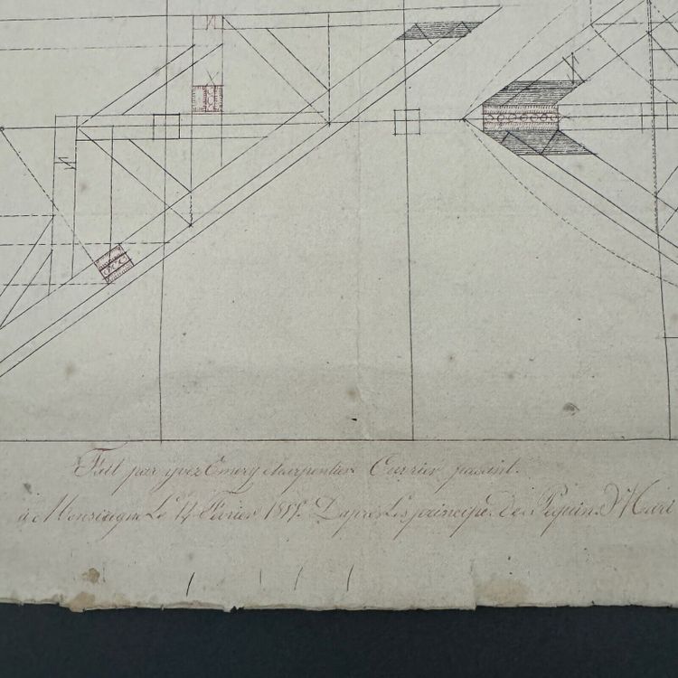 Disegni o schizzi di un falegname Compagnon du Devoir, XIX secolo