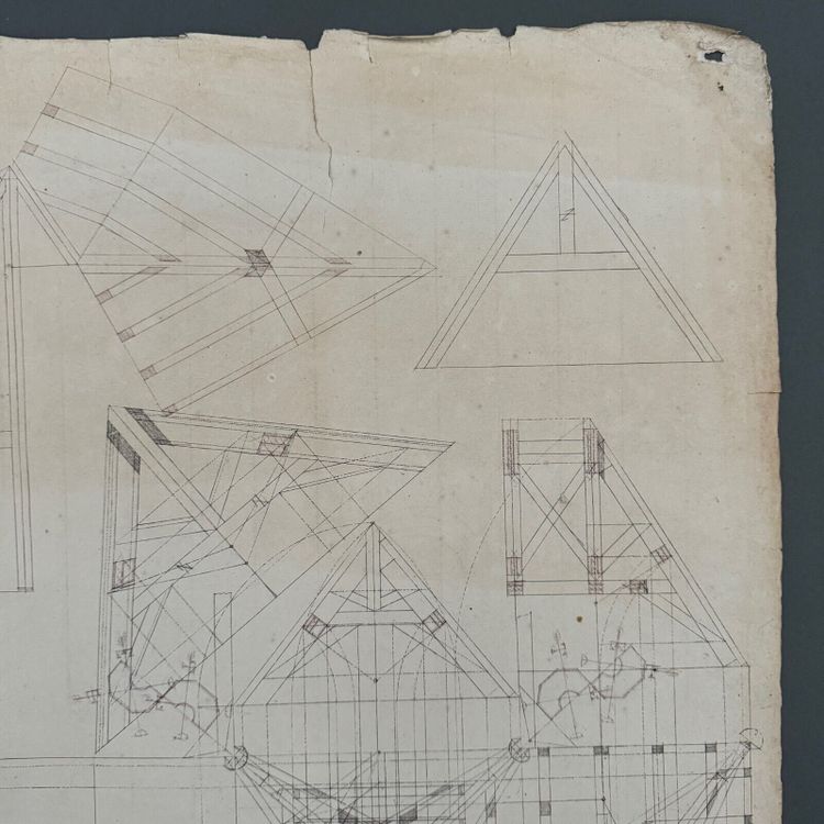 Disegni o schizzi di un falegname Compagnon du Devoir, XIX secolo