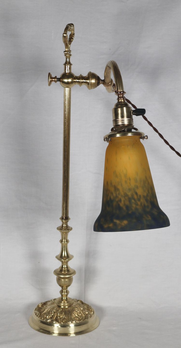 Lampada da scrivania Muller in bronzo, 1900 circa