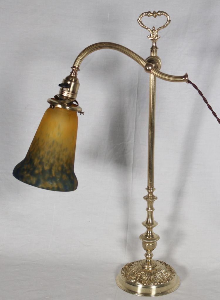 Lampada da scrivania Muller in bronzo, 1900 circa