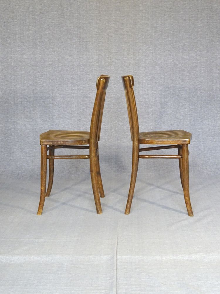 Set of 5 Thonet chairs No. A417 from 1937, laminated wood seat, Art Deco period