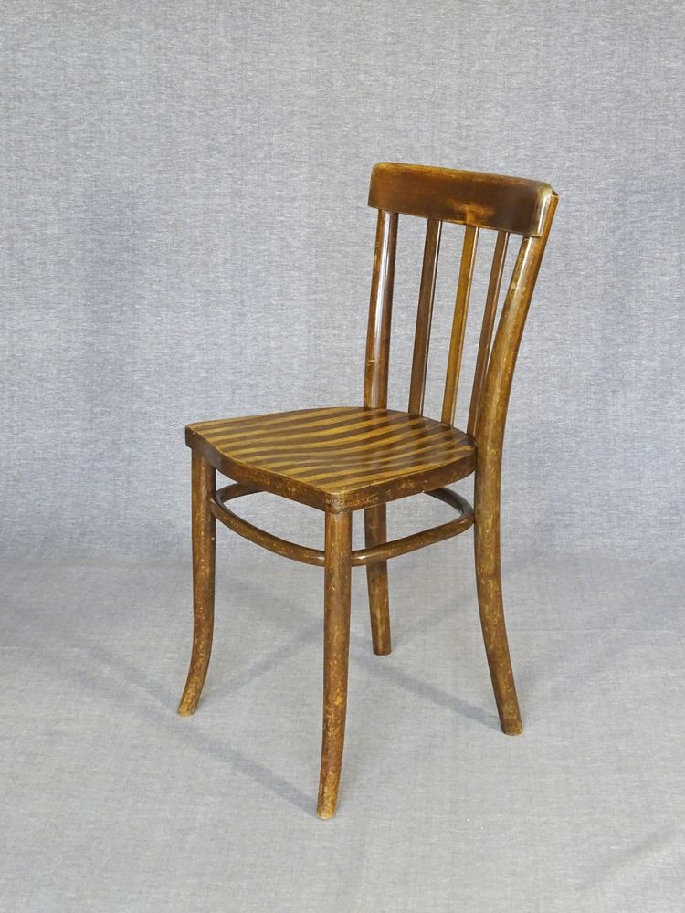 Set of 5 Thonet chairs No. A417 from 1937, laminated wood seat, Art Deco period