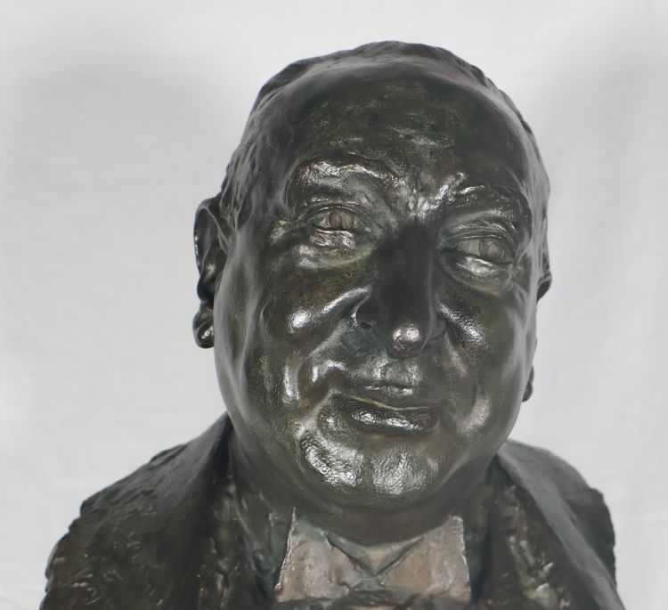 Bronze bust of a man signed by the founder Alexis Rudier