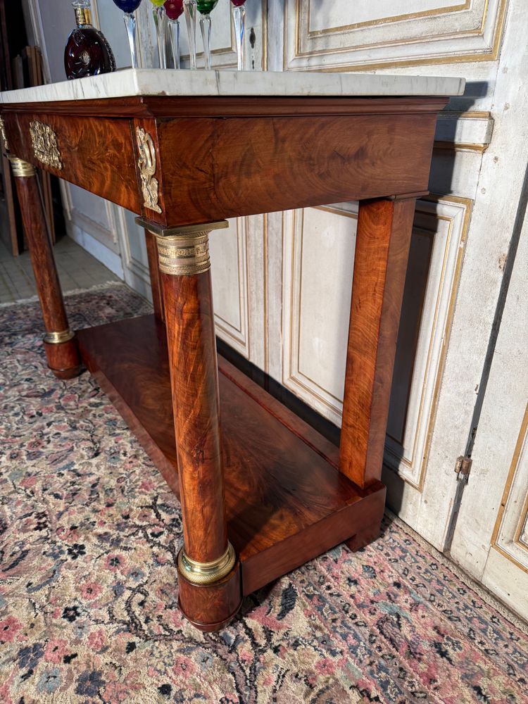 Napoleon 1st console in mahogany and bronzes, early 19th century