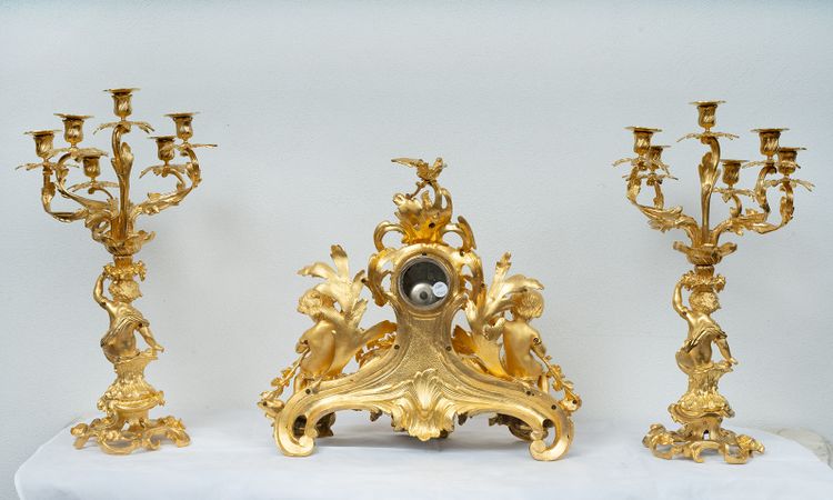 Garniture Ancienne Epoque Napoléon III XIXe Siècle. France