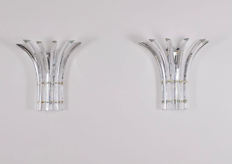 Pair of Alberto Donà sconces in Murano crystal