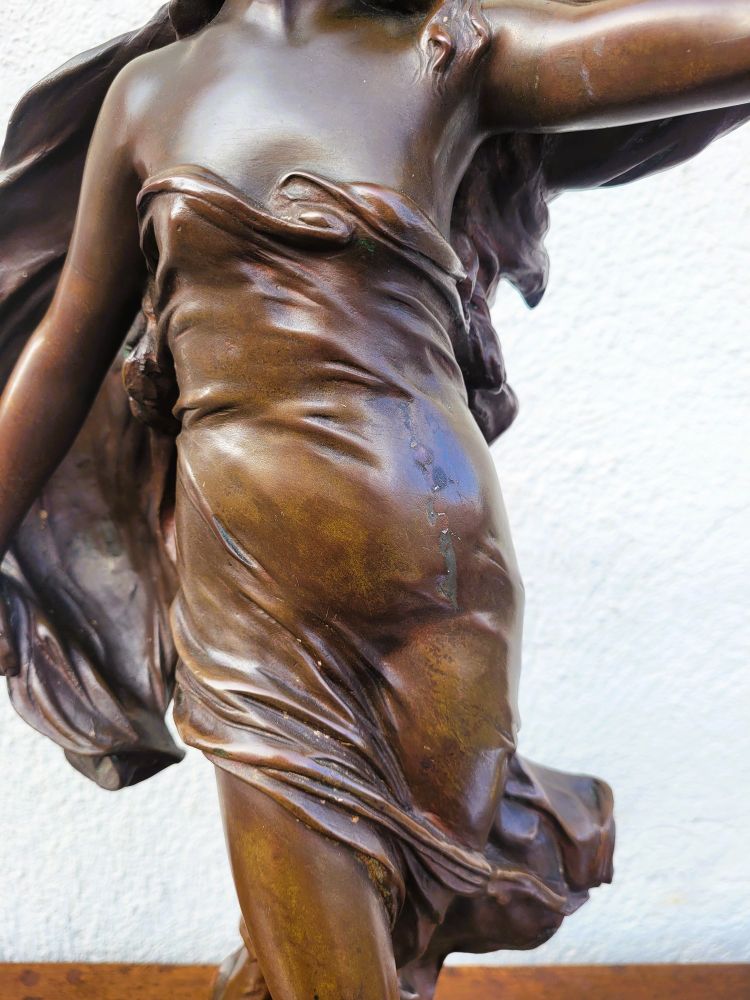 E Marioton, Pompeian Dancer, Bronze Signed, Late 19th Early 20th Century