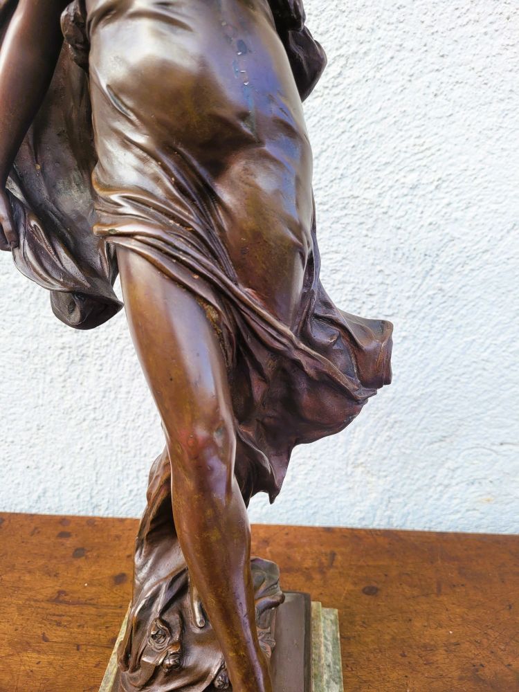 E Marioton, Pompeian Dancer, Bronze Signed, Late 19th Early 20th Century