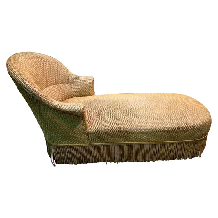 Napoleon III style velvet chaise longue