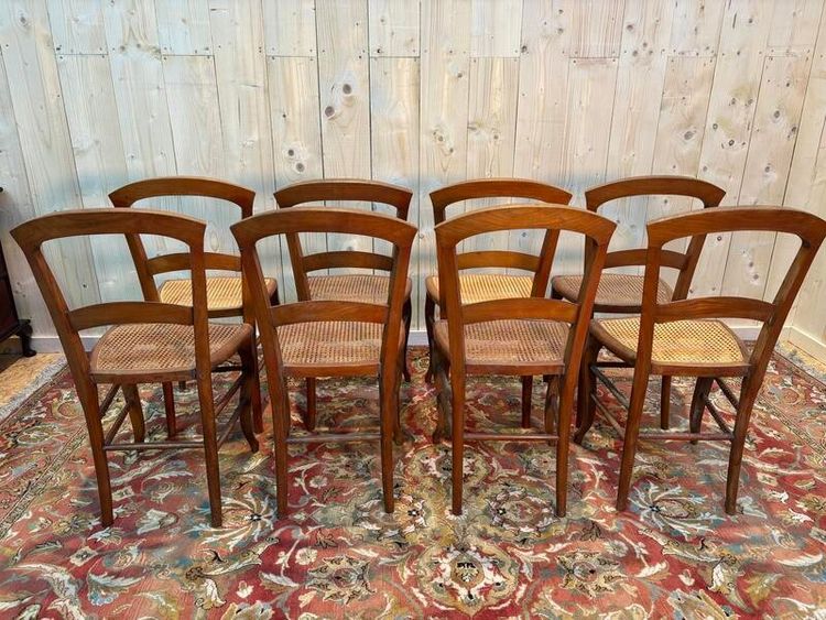 Set of 8 Louis Philippe caned chairs