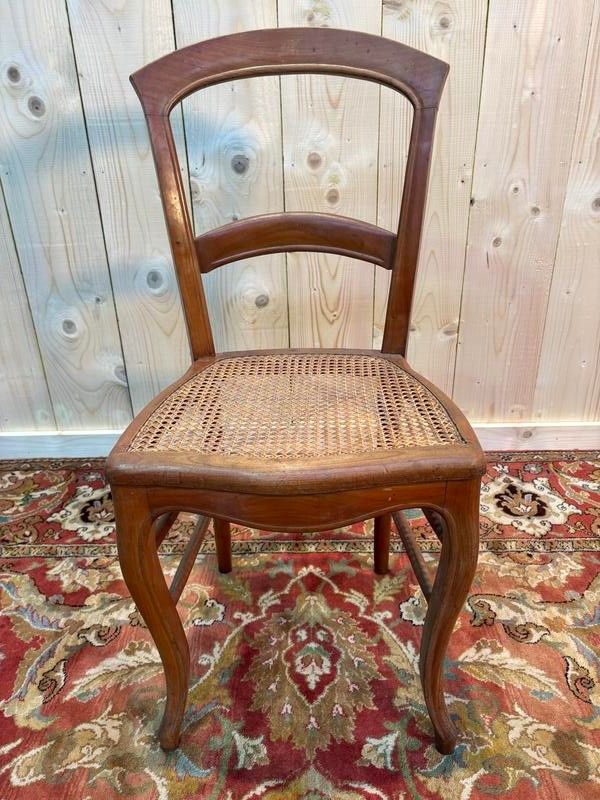 Set of 8 Louis Philippe caned chairs