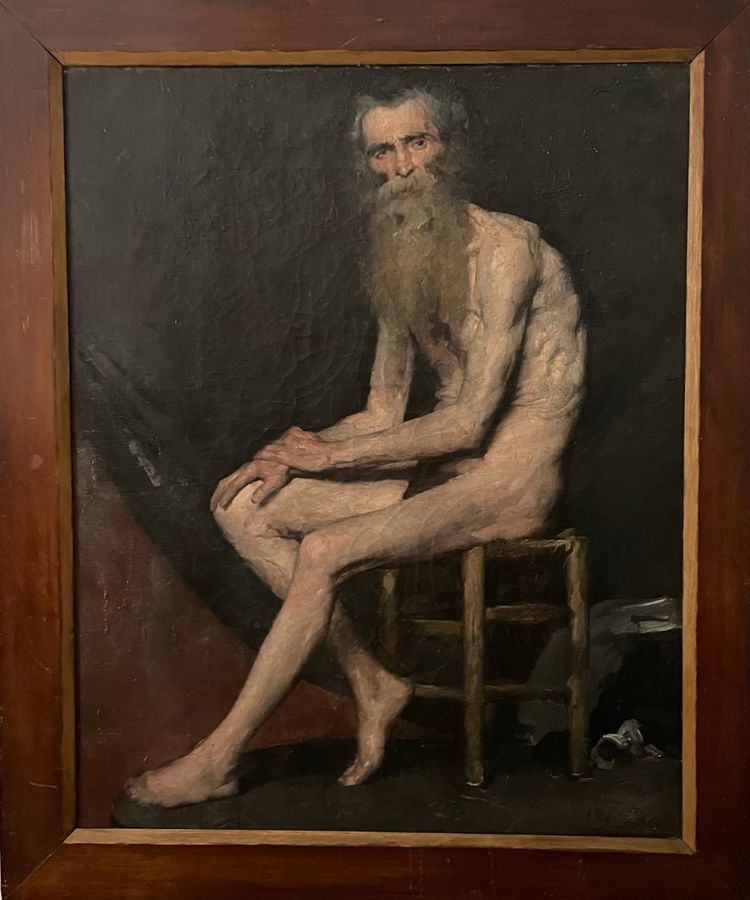 Large Academy of a Seated Nude Old Man.