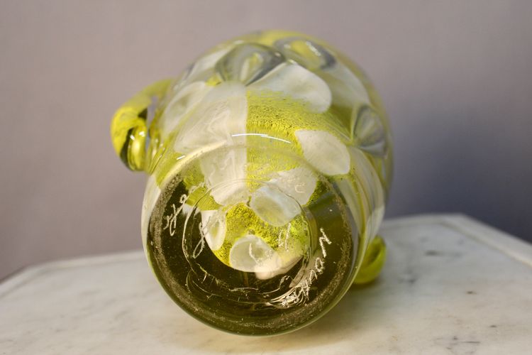 Blown glass bottle By Jean Claude Novaro (1943-2014)