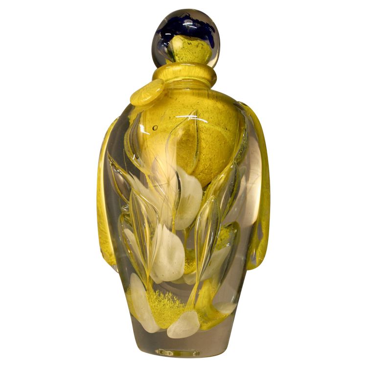 Blown glass bottle By Jean Claude Novaro (1943-2014)