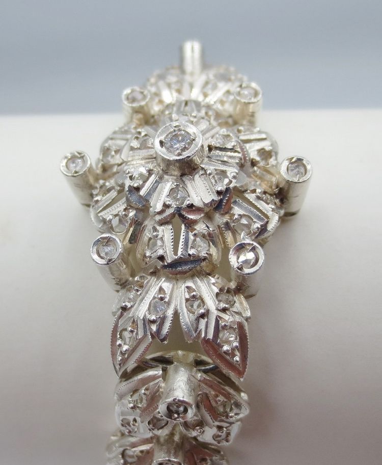 Silver and diamond bracelet, 19th century.   