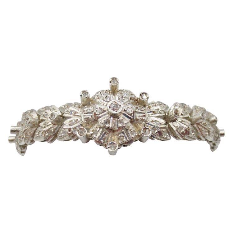 Silver and diamond bracelet, 19th century.   