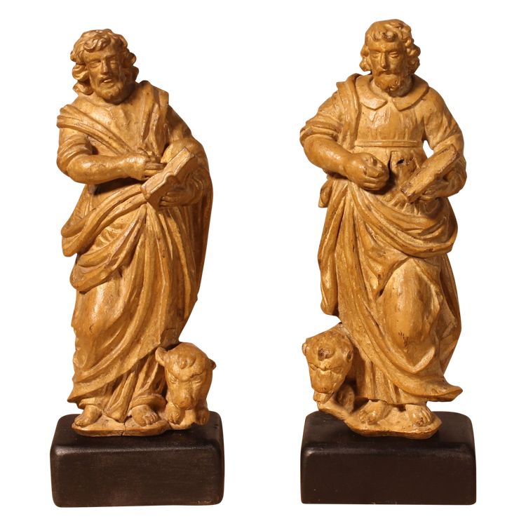 Pair Of Saint Mark In Walnut - 16th Century - Venice