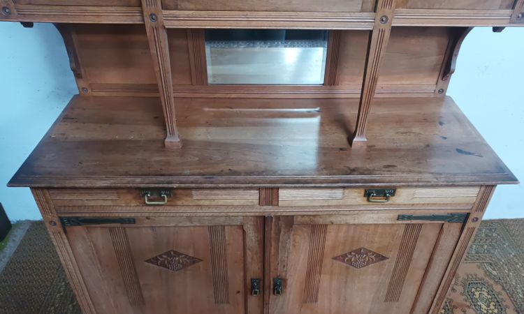 Art Nouveau Art Deco blond walnut sideboard