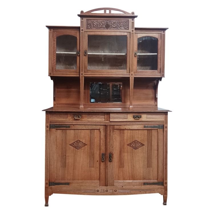 Art Nouveau Art Deco blond walnut sideboard