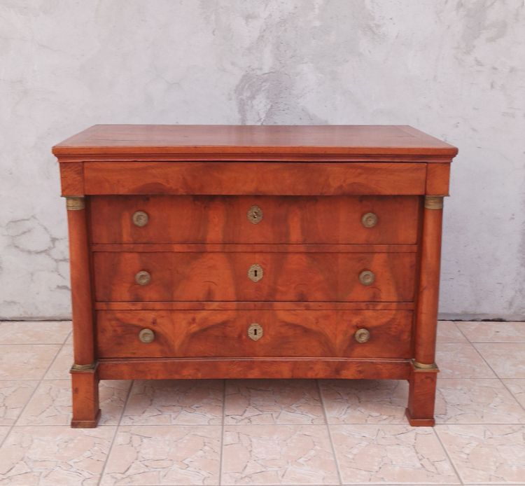 Empire walnut chest of drawers