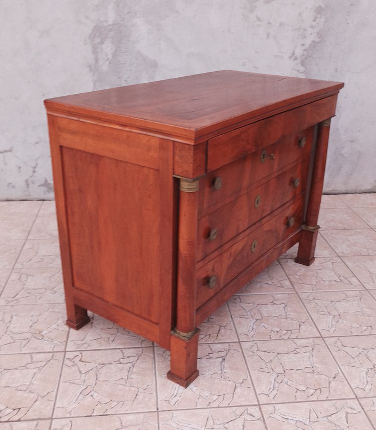 Empire walnut chest of drawers