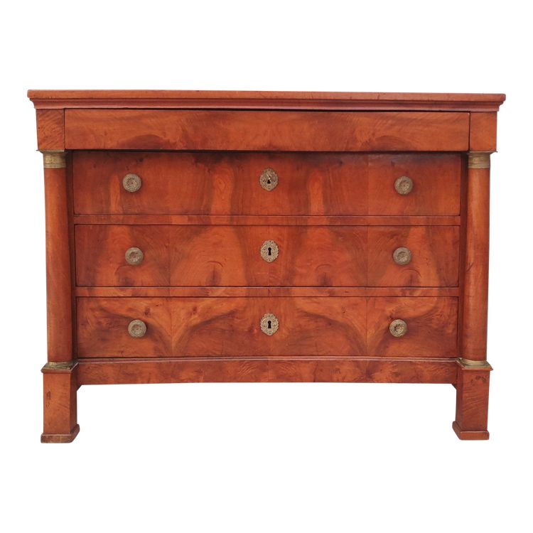 Empire walnut chest of drawers