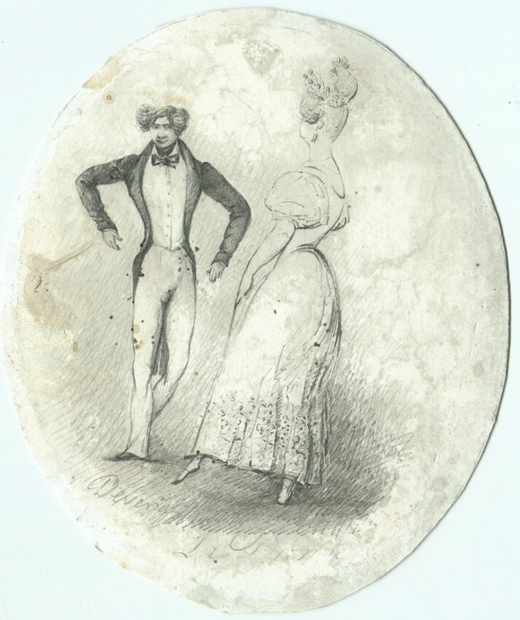 Eugène DEVÉRIA (1808-1865) The Dance - Antique original drawing