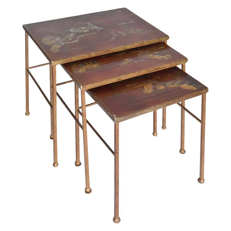 3 nesting tables in the Maison Jansen style