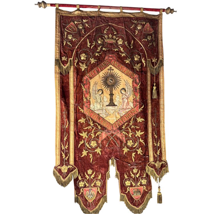 Large Christic Processional Banner - early 19th century