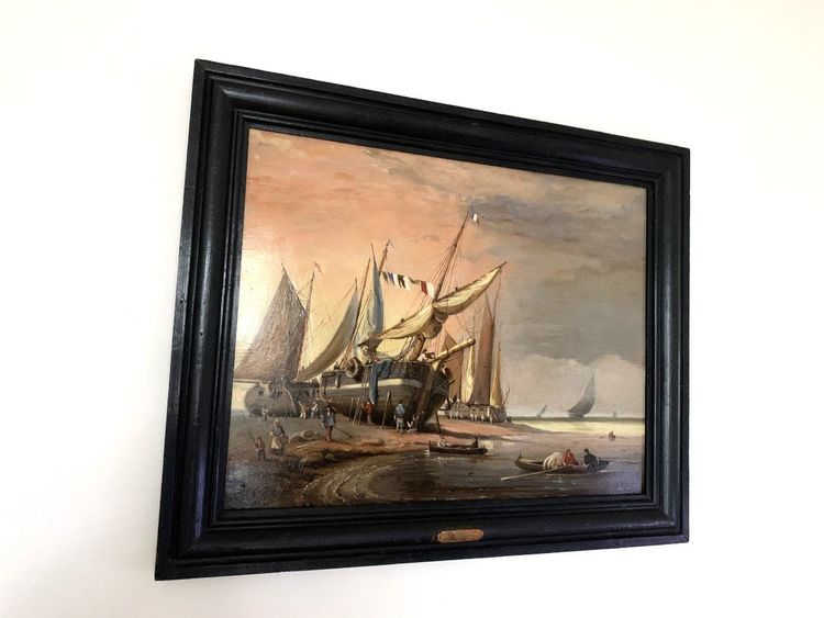 Charles Kuwasseg Oil on Marine Panel