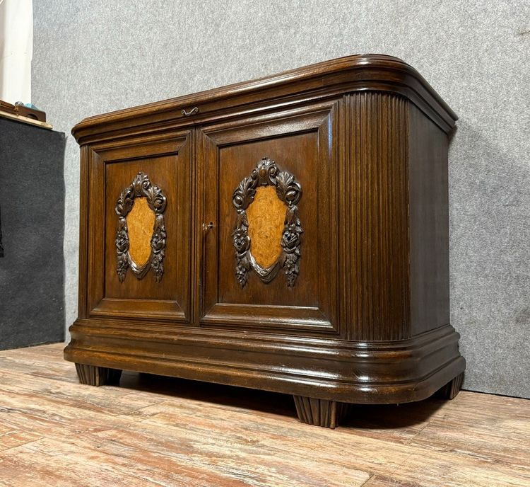 Art Nouveau oak and burr wood sideboard, circa 1900