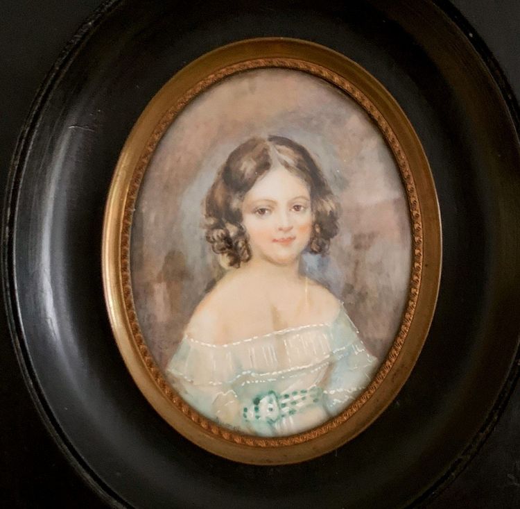 Miniature On Ivory ' Jeune Fille ' (Young Girl)