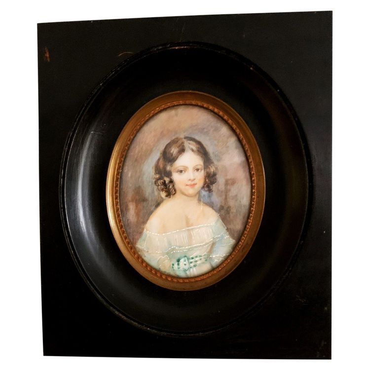 Miniature On Ivory ' Jeune Fille ' (Young Girl)