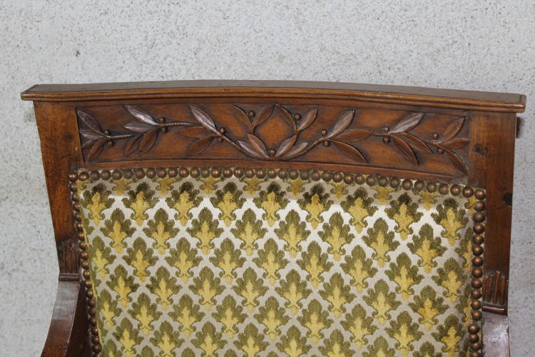 Pair of 19th century Consulat walnut armchairs in the Jacob Frères style