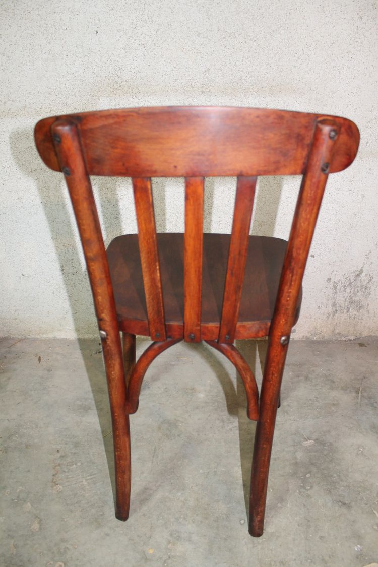 Table de bistrot avec dessus en bakelite et ses 4 chaises en hêtre époque Art Déco