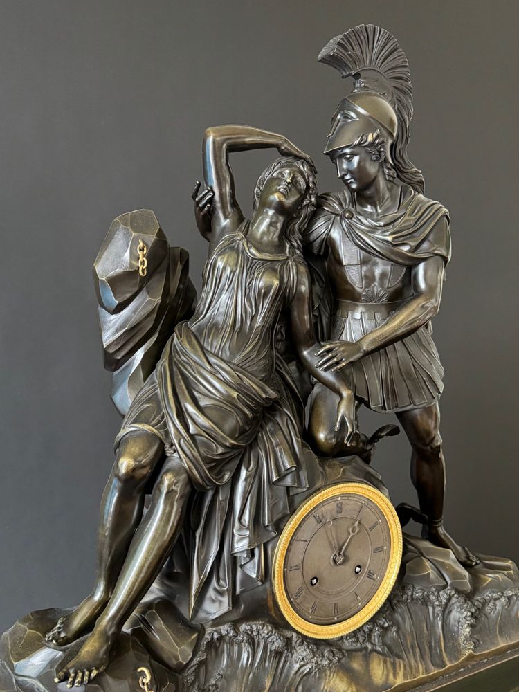 THOMIRE, Percée délivrant Andromède, monumental Empire period clock. 85 cm