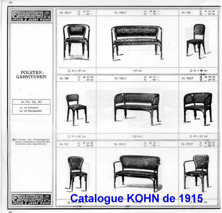 Fauteuil KOHN N°715 par Gustave Siegel, Ca 1905 , tapisserie Backhausen au choix - No Thonet