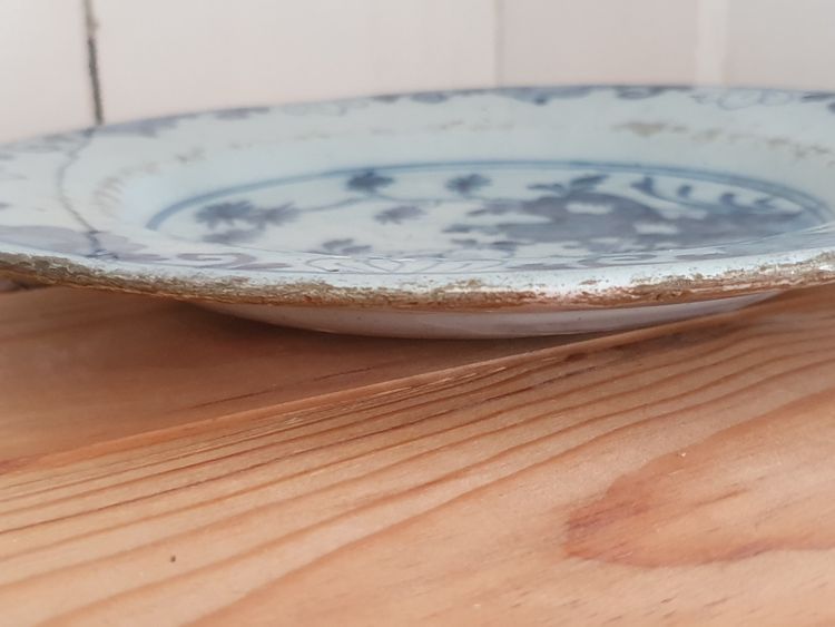 Pair of 18th c English delftware plates