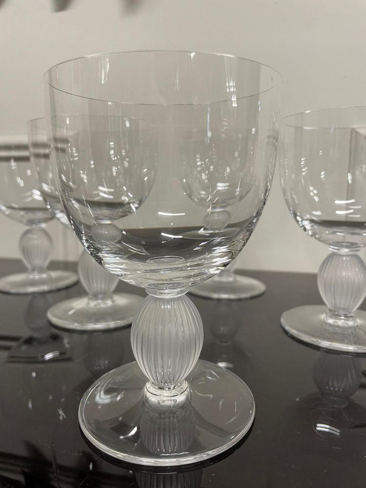 Lalique - Langeais Model - 6 Lalique France Crystal Water Glasses H: 14.5 cm