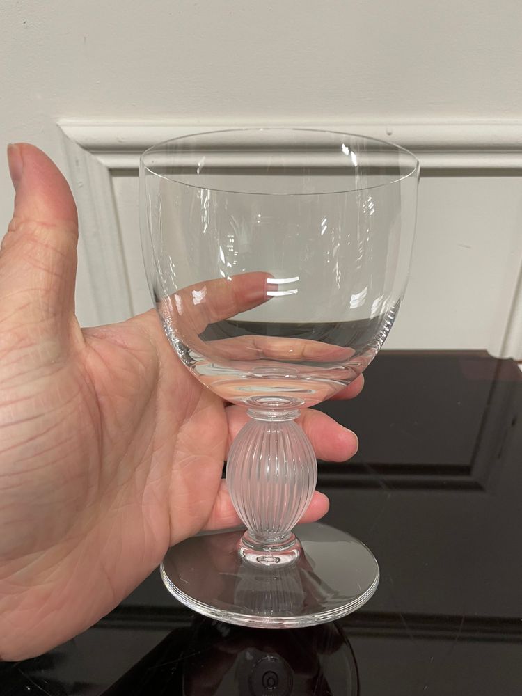 Lalique - Langeais Model - 6 Lalique France Crystal Water Glasses H: 14.5 cm