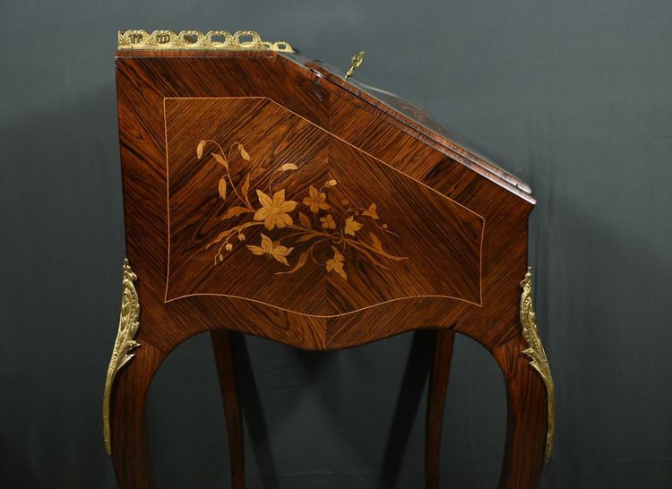 Small Rosewood Lady's Desk, Louis XV style - 2nd half 19th century