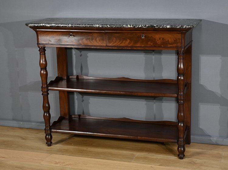 Large Property Console in Mahogany Burr, Restoration period - Early 19th century