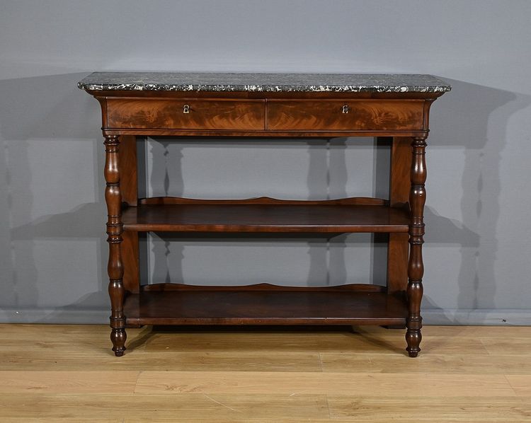 Large Property Console in Mahogany Burr, Restoration period - Early 19th century