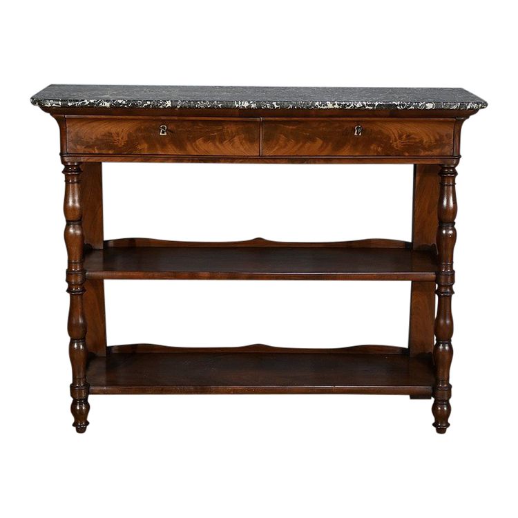 Large Property Console in Mahogany Burr, Restoration period - Early 19th century