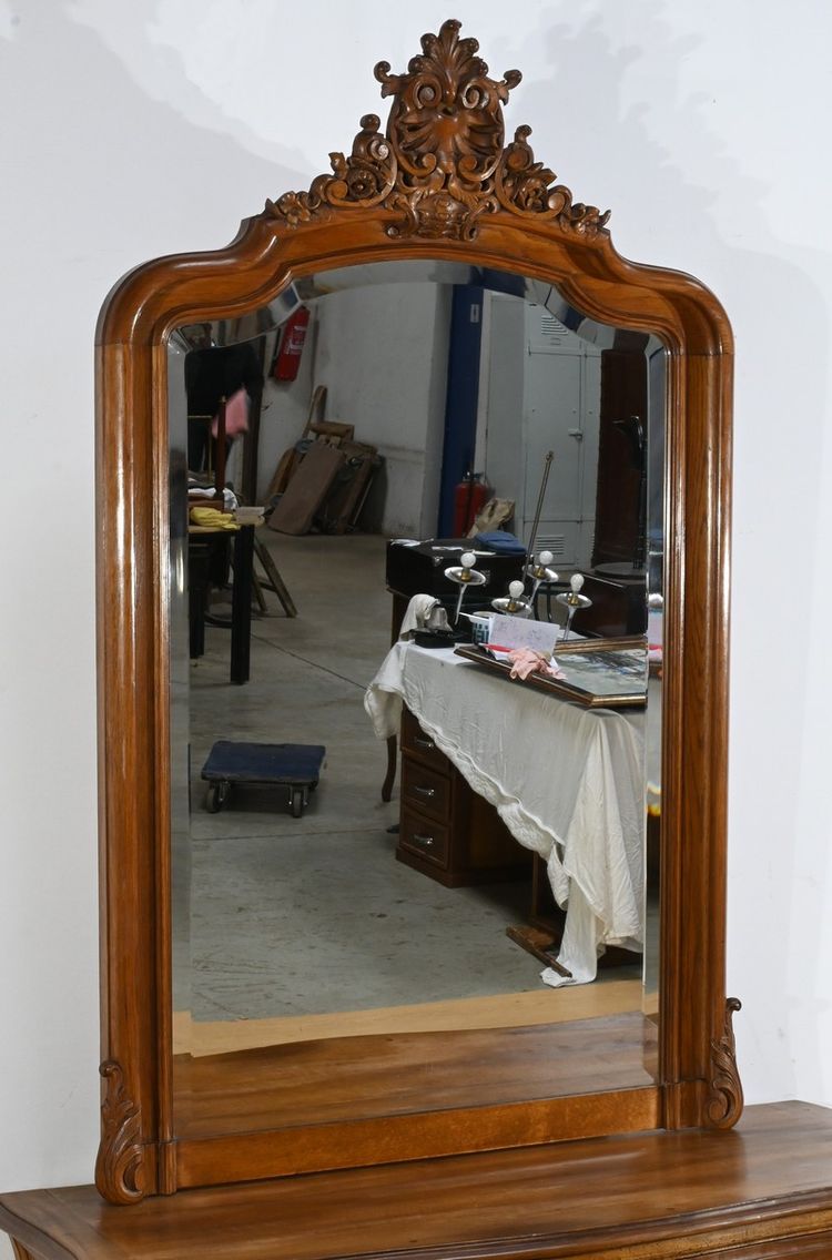 Oak mirror, Louis XV style - Late 19th century