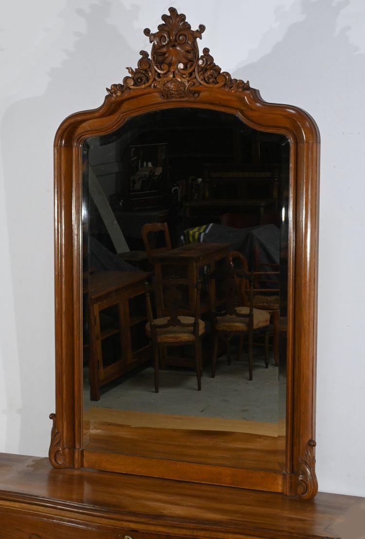 Oak mirror, Louis XV style - Late 19th century