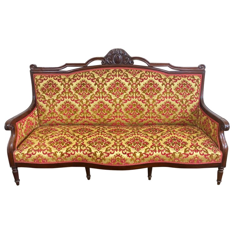 Carved Walnut 3-seater Sofa Louis-Philippe Style