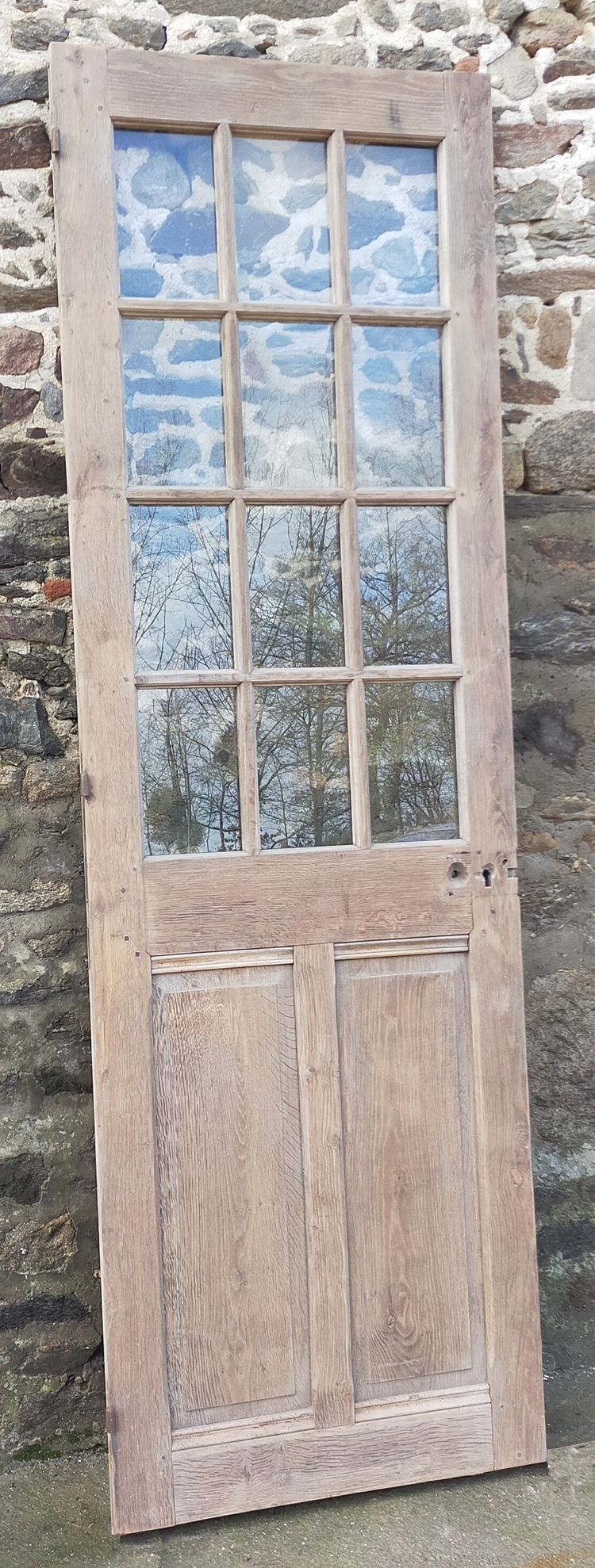 Antique Blond Oak Door Height 240 to 230 Cm Width 77 to 72 Cm